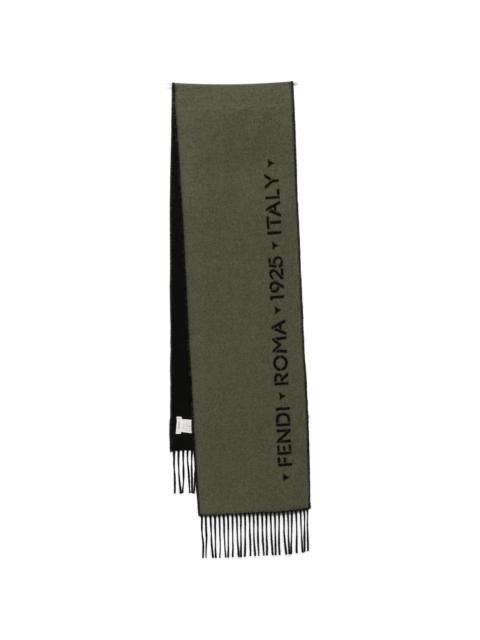FENDI Fendi Logo-print Fringed Scarf