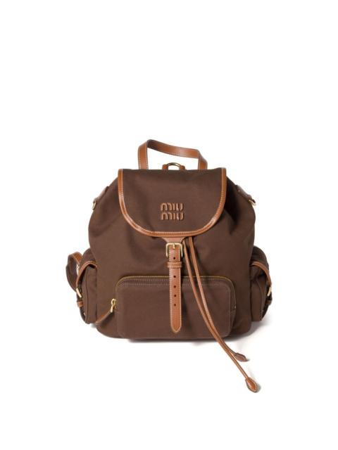 Miu Miu leather-trimmed flap backpack
