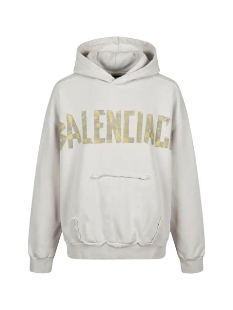 BALENCIAGA Distressed Popover Hoodie "White" 744441 T0VB1 9000