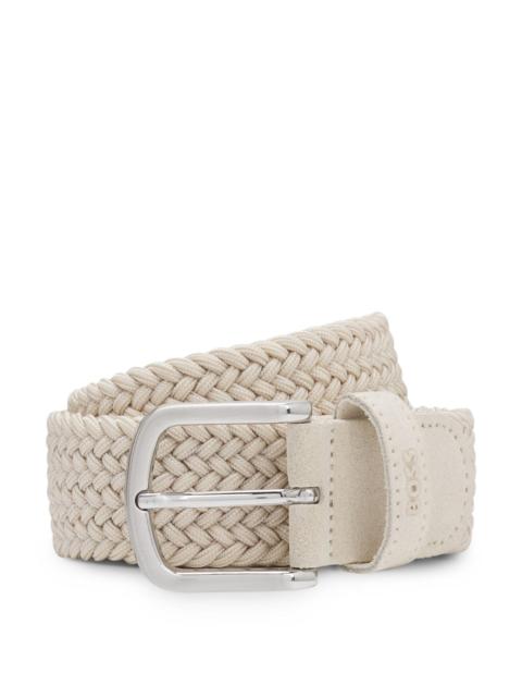 BOSS WOVEN BELT WITH SUEDE TRIMS