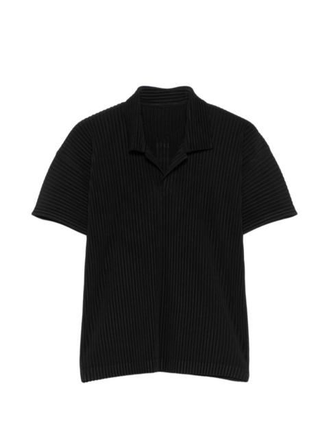 ISSEY MIYAKE pleated V-neck polo shirt