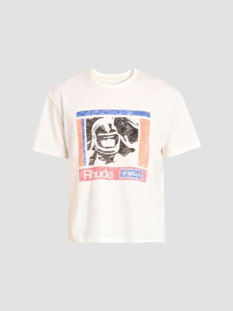 Rhude Men's Helmethead Rallye Graphic Cotton T-Shirt - White Multi