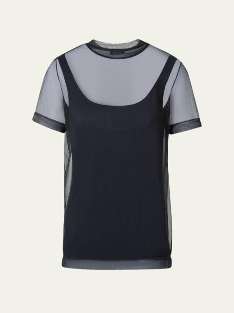 AKRIS Techno Tulle Stretch T-Shirt