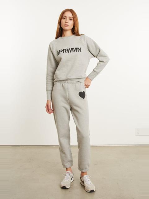 SPRWMN HEATHER GREY HEART SWEATPANTS
