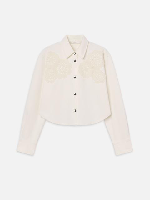 FRAME The Crochet Swing Shirt in Au Natural Clean