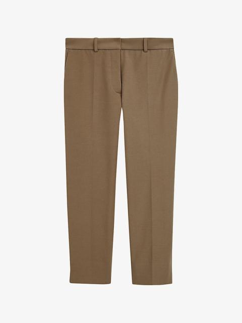 JOSEPH Bing pressed-crease straight-leg mid-rise stretch-woven trousers