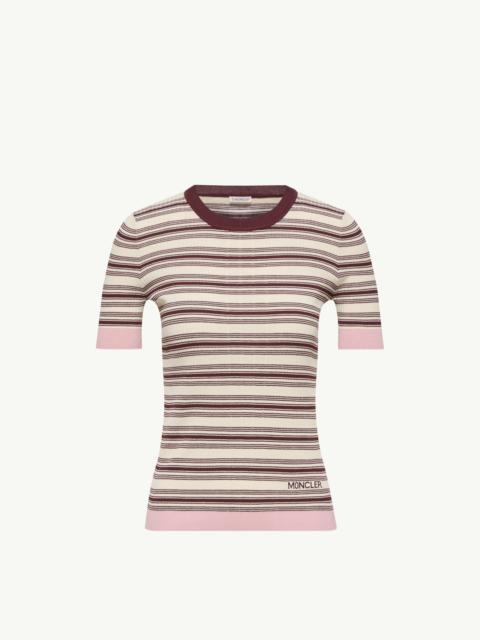 Moncler Striped Cotton Short Sleeve Polo Shirt