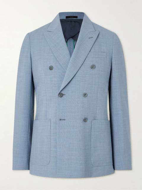 Paul Smith Double-Breasted Wool-Blend Suit Jacket Blue
