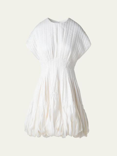 AKRIS Textured Silk Bubble-Hem Mini Dress