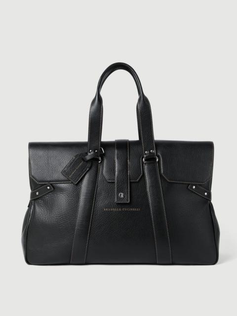 Brunello Cucinelli Grained calfskin Country Weekender bag