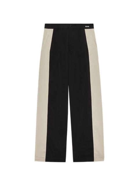 MSGM panelled straight-leg trousers