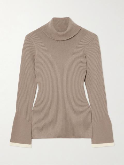 VARLEY Ravena Ribbed-knit Turtleneck Top