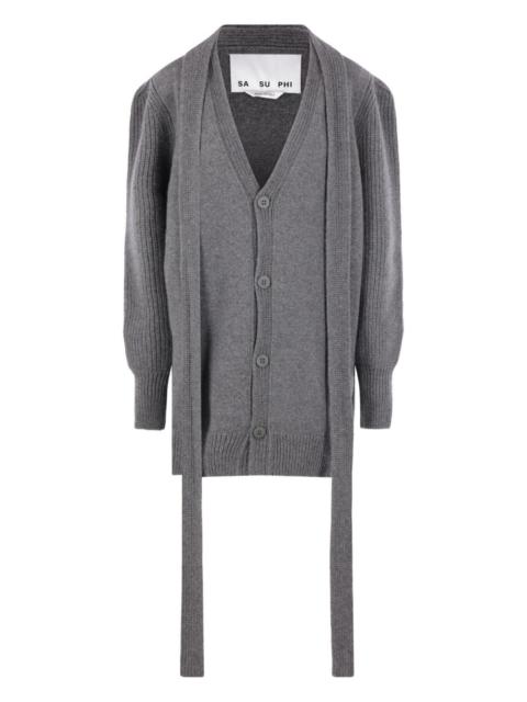 SA SU PHI buttoned tie cardigan