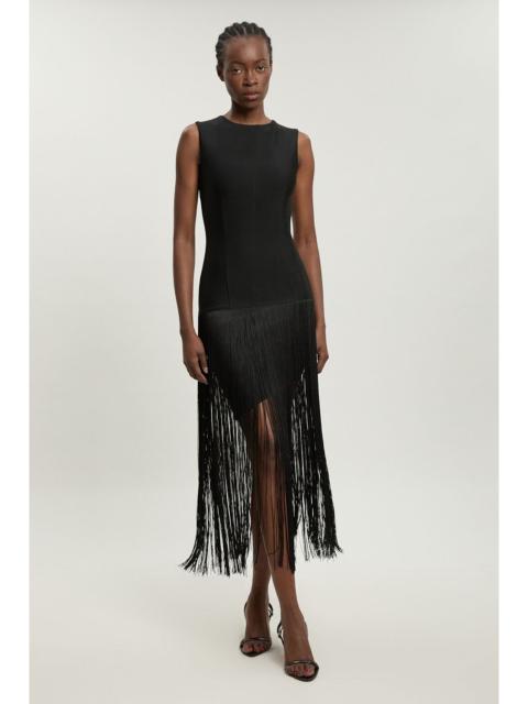 KAREN MILLEN Petite Figure Form Bandage Tassel Hem Knitted Dress