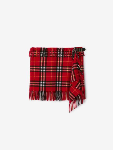 Check Wool Cashmere Mini Kilt