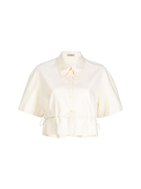 SYSTEM drawstring short-sleeve cotton shirt