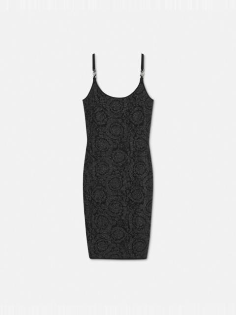 VERSACE Barocco Lurex Knit Midi Dress