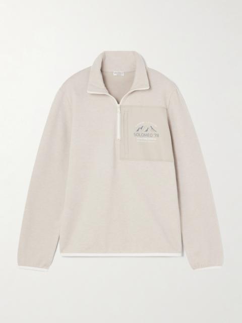 Brunello Cucinelli Printed Shell-trimmed Cashmere-blend Sweatshirt