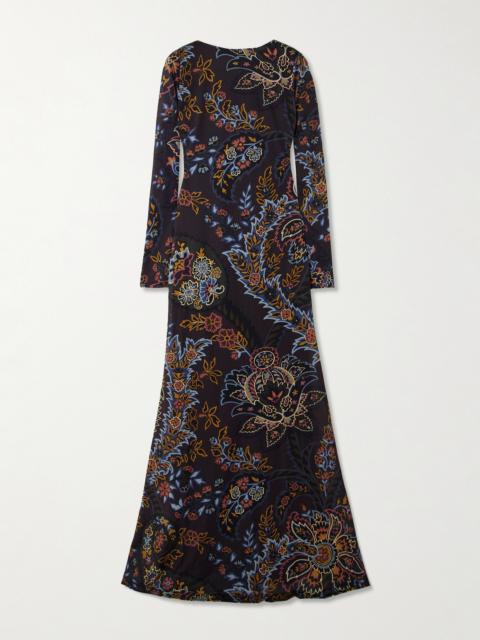 Etro Open-back Printed Jersey Maxi Dress