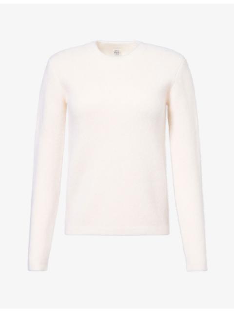 TOTEME Padded-Shoulders Round-Neck Cashmere Jumper