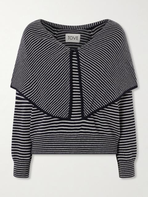 TOVE Maia Tiered Striped Cashmere Sweater