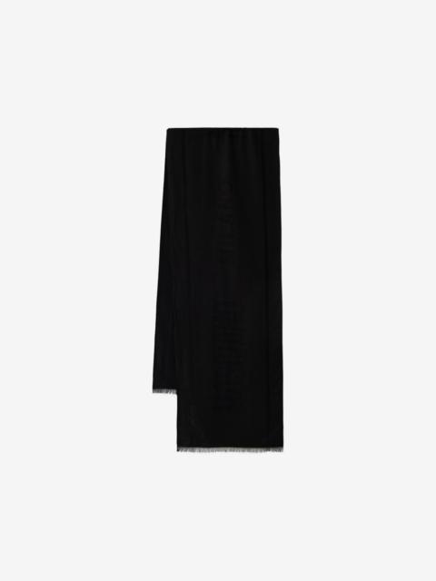 Moschino logo-jacquard fringed wool scarf