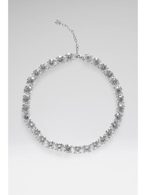 Amina Muaddi GIGI CHOKER SILVER BASE AND WHITE CRYSTALS