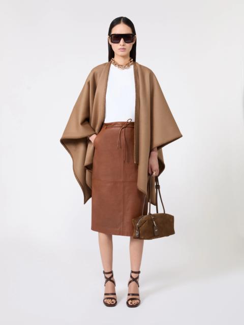 Max Mara COLOMBA Double wool broadcloth cloak - CAMEL