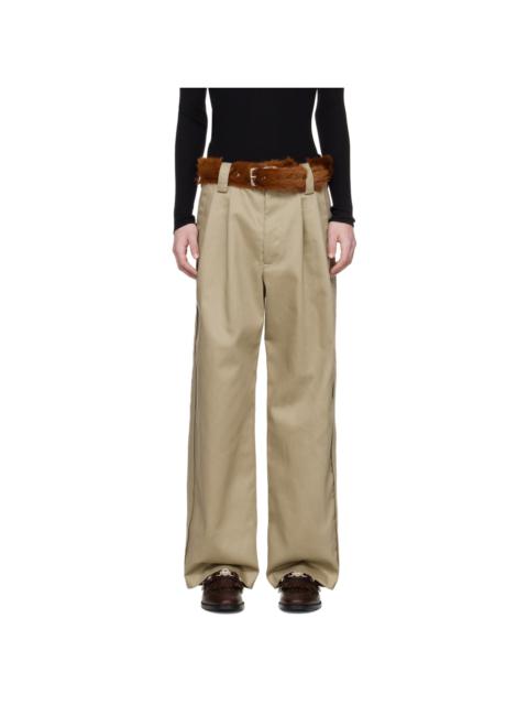 Meryll Rogge Taupe Pleated Trousers