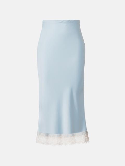 FAITHFULL Cydney lace-trimmed satin midi skirt