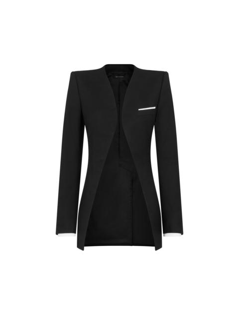 TOM FORD COLLARLESS WOOL SILK JACKET