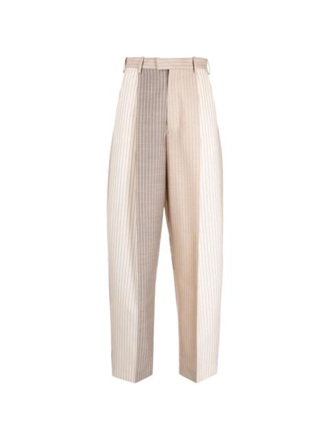 striped colour-block tailored trousers