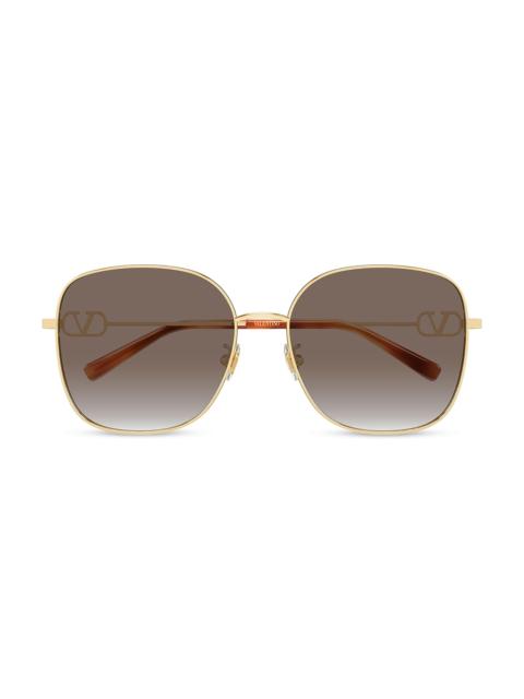 Valentino Women's 59MM Square Sunglasses - Gold Brown