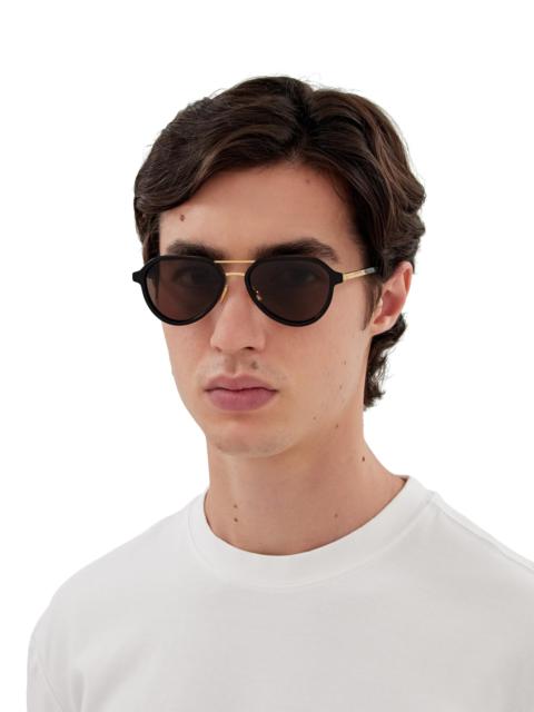 Bottega Veneta Men's Combi Man 55MM Pilot Sunglasses - Black Yellow