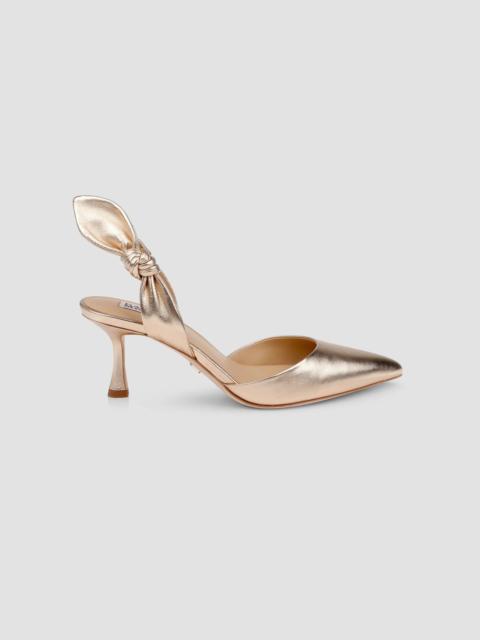 BADGLEY MISCHKA Women's Yuan 65MM Leather Slingback Pumps - Gold Metallic