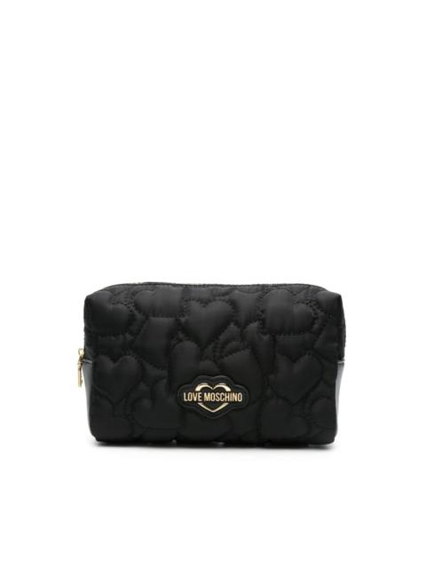 Moschino heart-quilted makeup bag