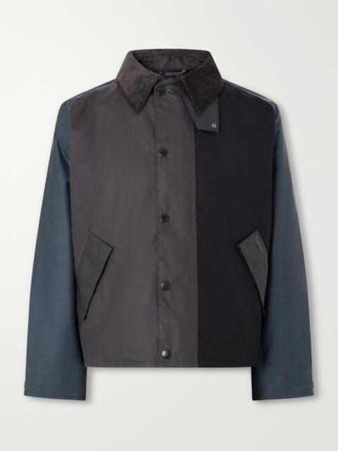 Barbour Bedale Corduroy-Trimmed Waxed Cotton Jacket