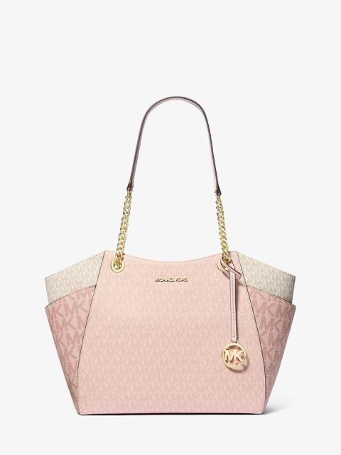 MICHAEL KORS Jet Set Large Color-Block Signature Logo Tote Bag