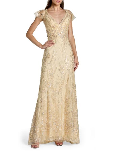 MAC DUGGAL Women's Embroidered Sequined Gown - Gold