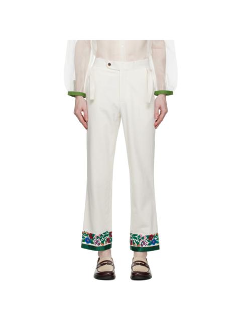 BODE Off-White Winter Garden Trousers
