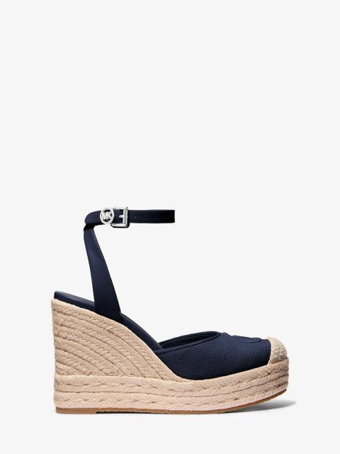 MICHAEL KORS Larissa Cotton Canvas Espadrille Wedge