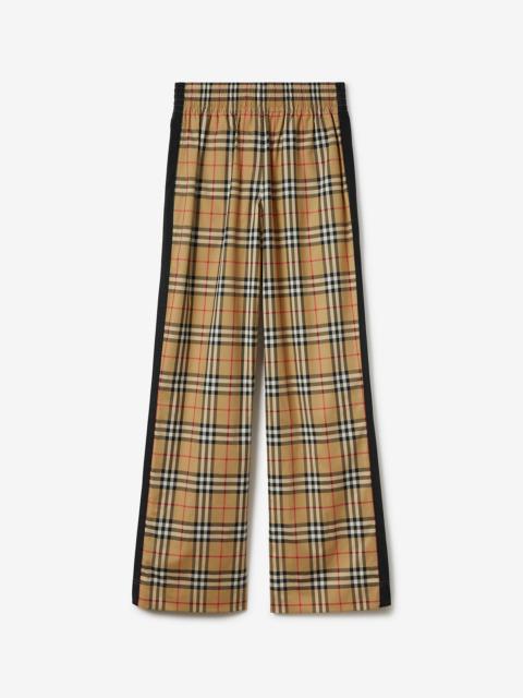 Burberry Side Stripe Vintage Check 스트레치 코튼 바지