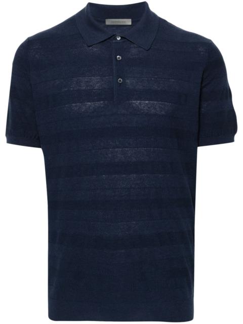CORNELIANI ribbed-knit polo top
