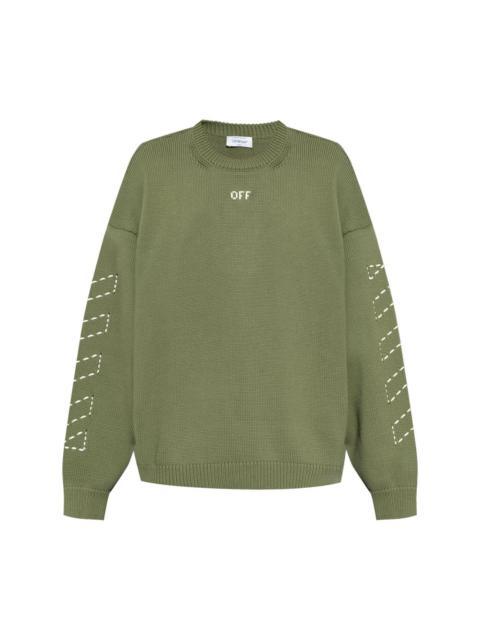 embroidered-logo knitted jumper