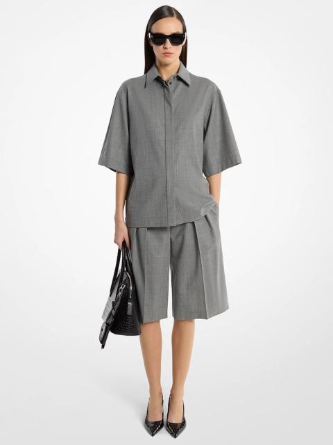MICHAEL KORS COLLECTION Stretch Wool Camp Shirt