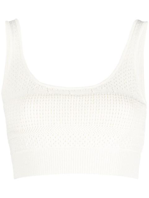FRAME crochet-knit cropped top