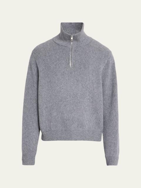 FRAME Men's Wool and Cotton Quarter-Zip Sweater