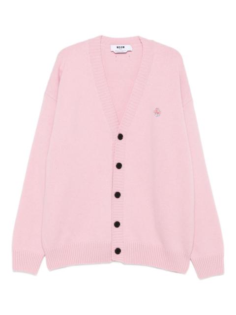 MSGM rose-embellished buttoned cardigan