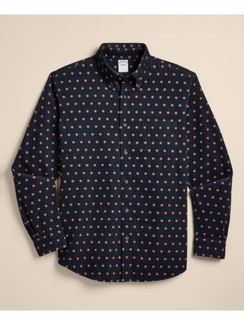 Brooks Brothers Cotton Fine-Wale Corduroy Foulard-Motif Sport Shirt