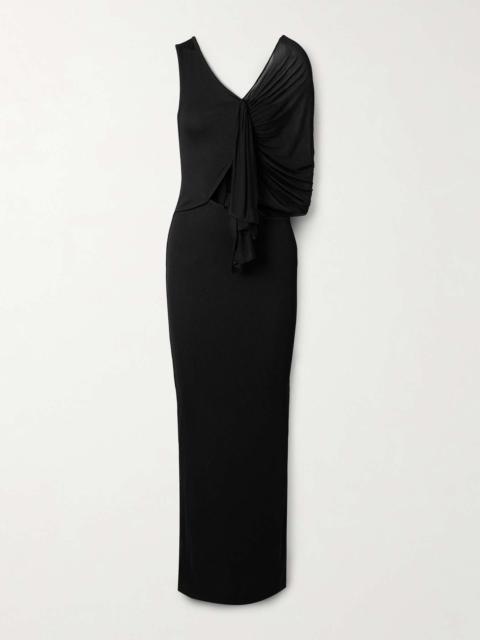 Seneca Swirl convertible draped ribbed-knit and jersey gown